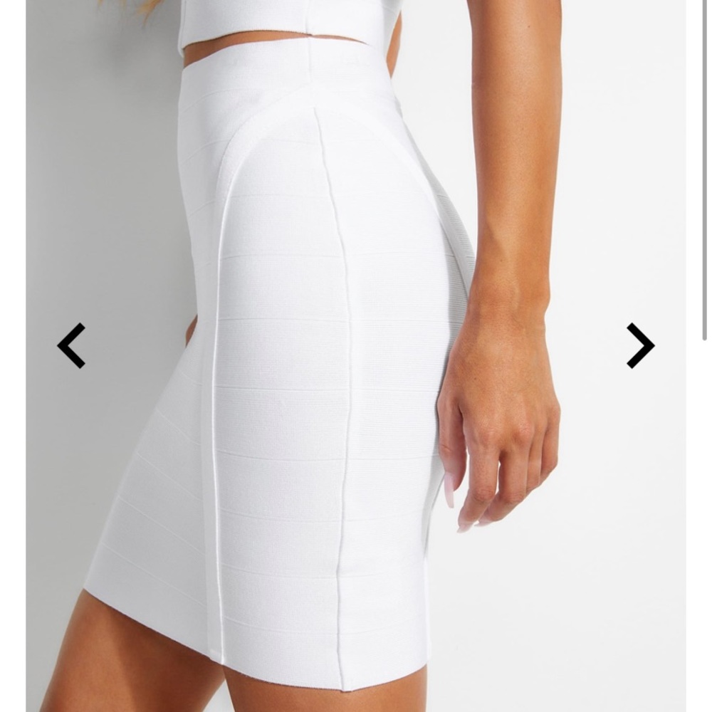 GUESS White bandage pencil skirt